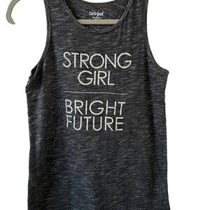 Cat & Jack Girls Tank Top XL (14/16) Strong Girl Bright Future Gray